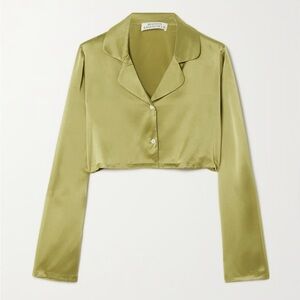Maison Essentiele Cropped Silk Top